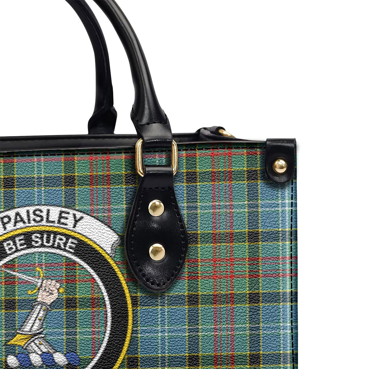 Paisley District Tartan Crest Leather Handbag