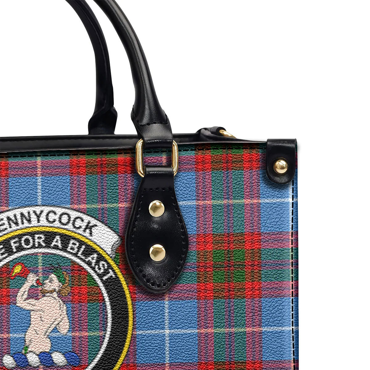 Pennycook Tartan Crest Leather Handbag