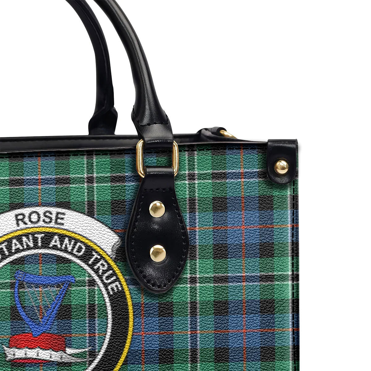 Rose Hunting Ancient Tartan Crest Leather Handbag