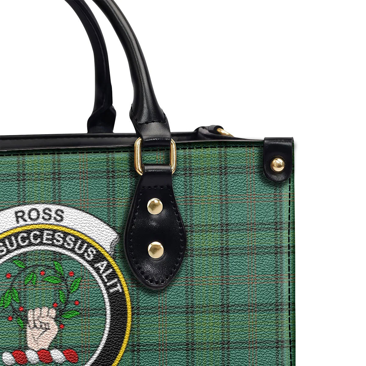 Ross Hunting Ancient Tartan Crest Leather Handbag