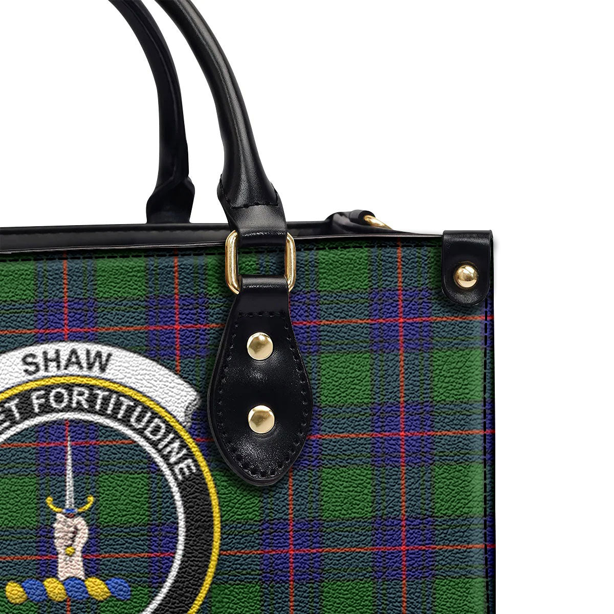 Shaw Modern Tartan Crest Leather Handbag