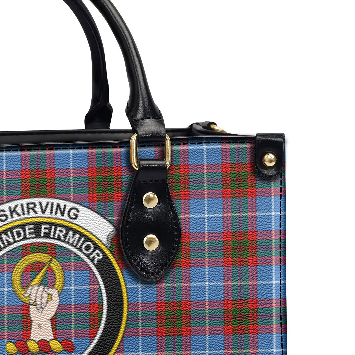 Skirving Tartan Crest Leather Handbag