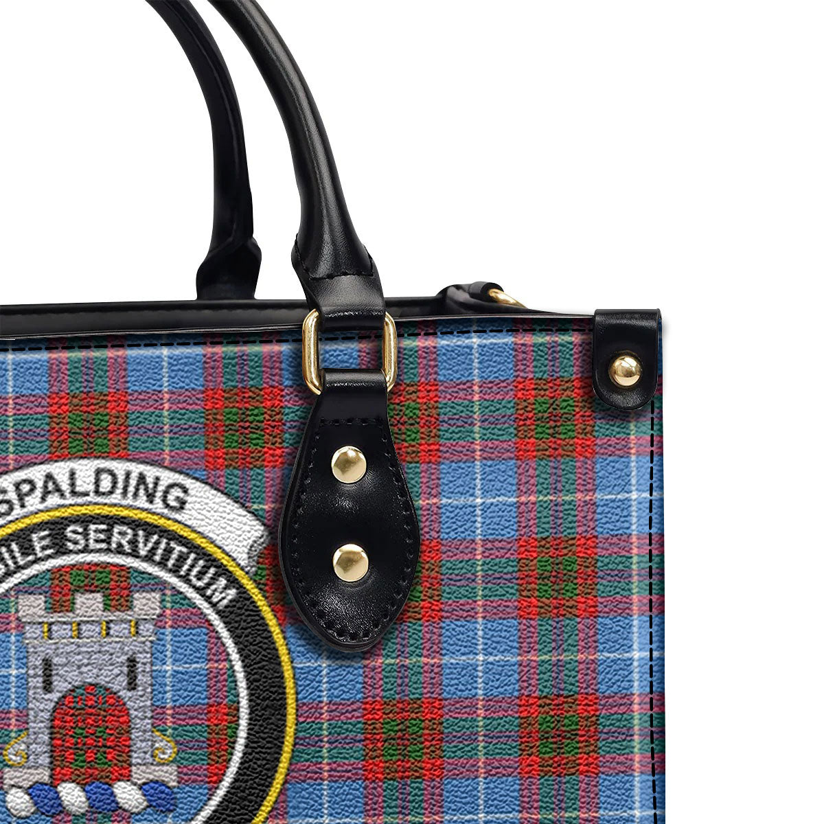 Spalding Tartan Crest Leather Handbag