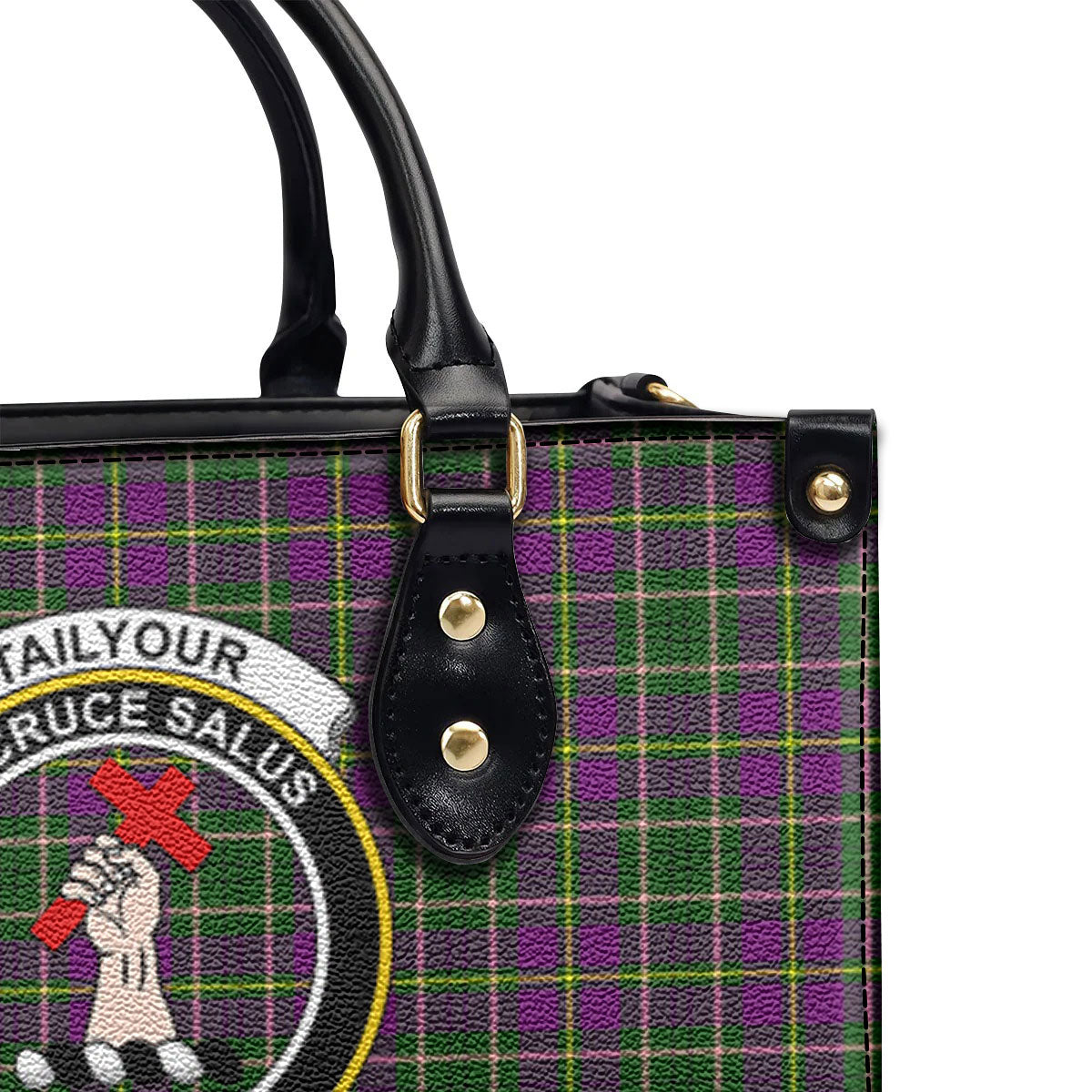 Tailyour (or Taylor) Tartan Crest Leather Handbag