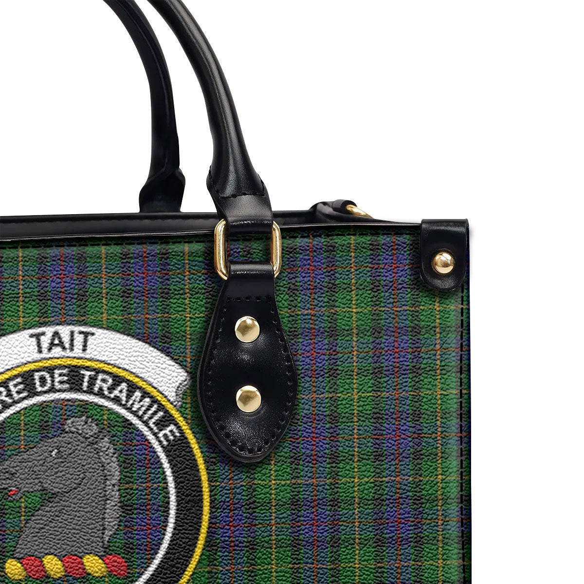 Tait Tartan Crest Leather Handbag