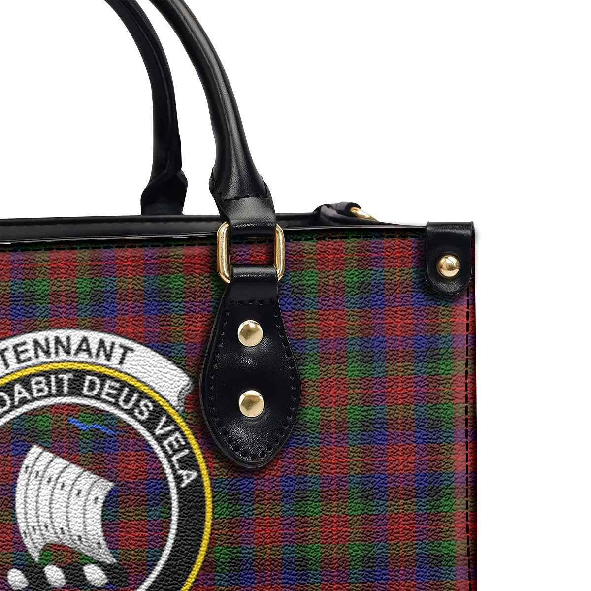 Tennant Tartan Crest Leather Handbag