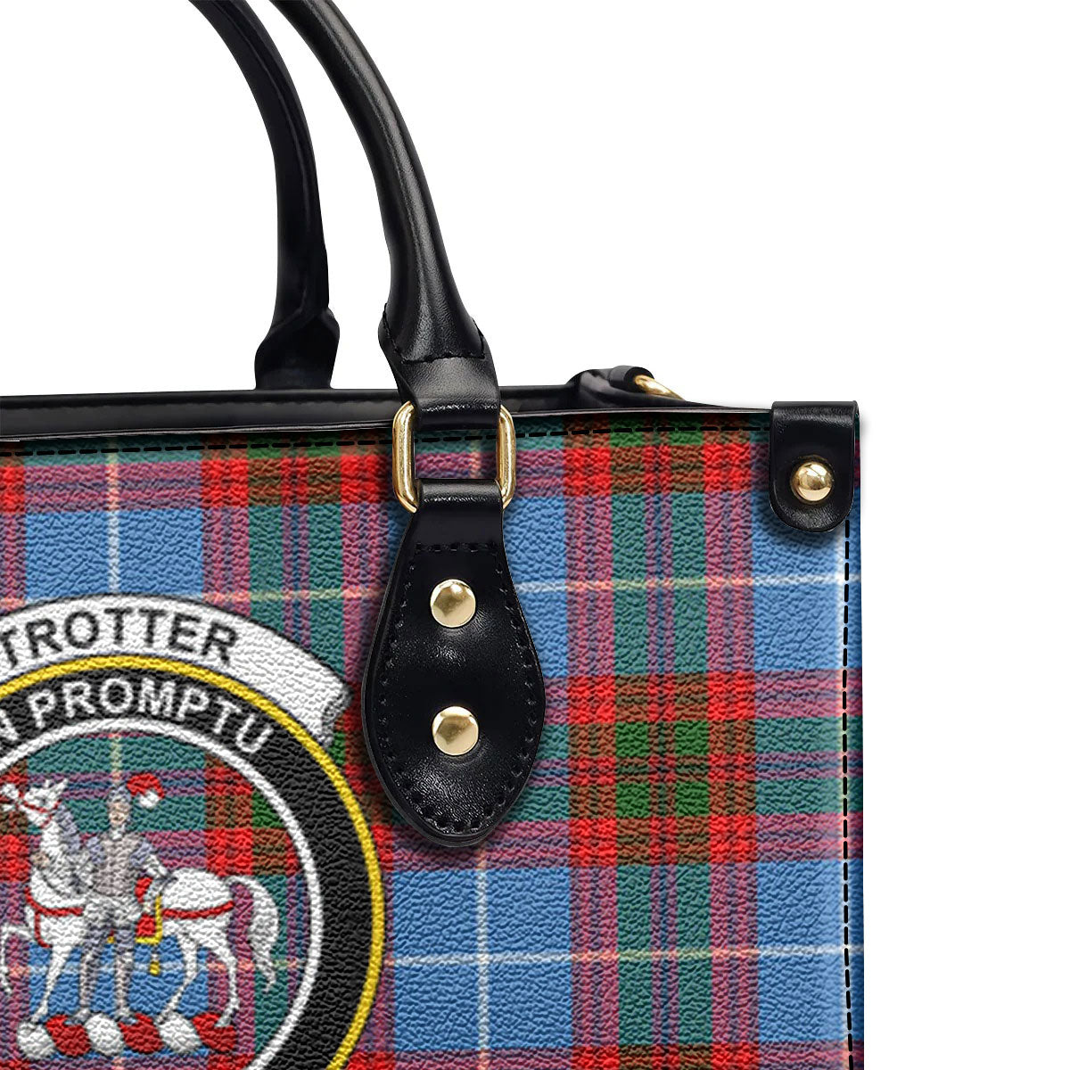 Trotter Tartan Crest Leather Handbag