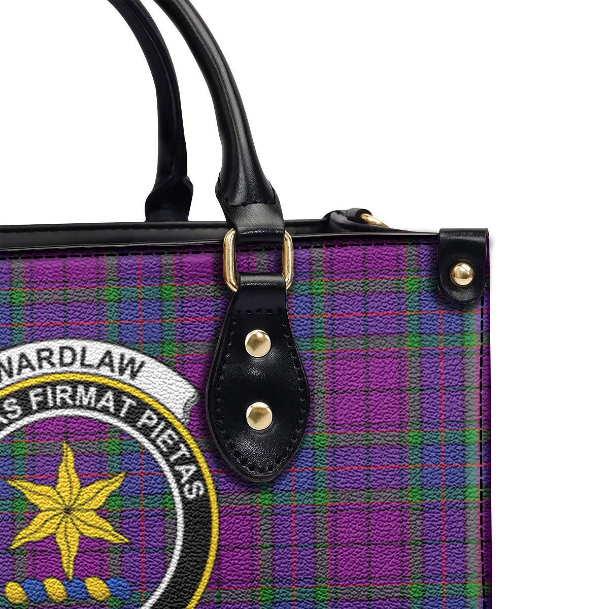 Wardlaw Modern Tartan Crest Leather Handbag