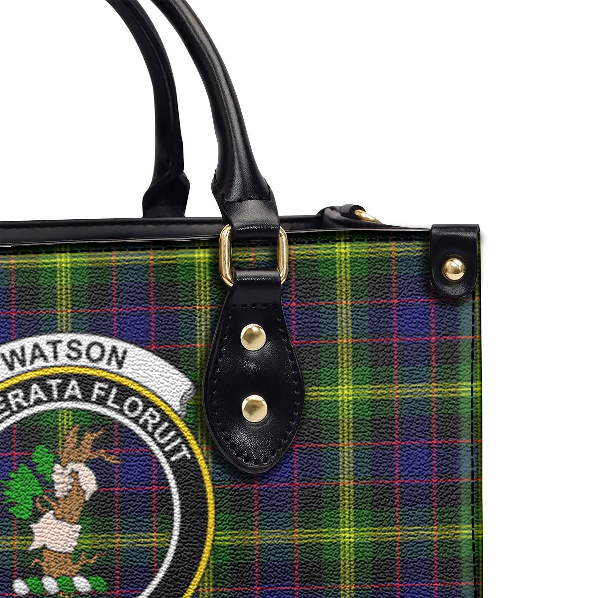 Watson Modern Tartan Crest Leather Handbag