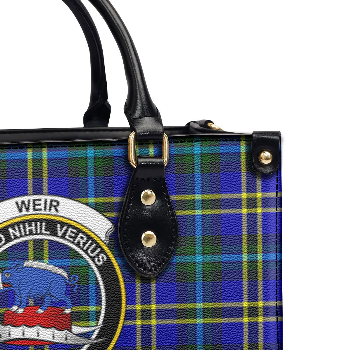 Weir Modern Tartan Crest Leather Handbag