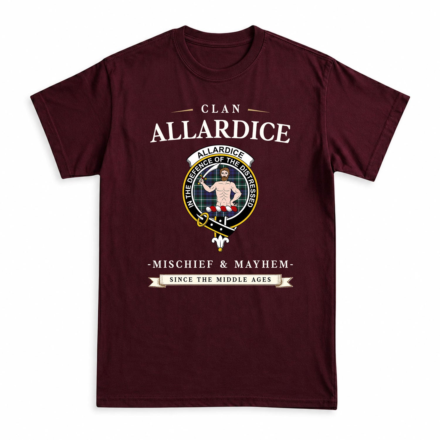 Allardice Tartan Crest Mischief and Mayhem T-shirt