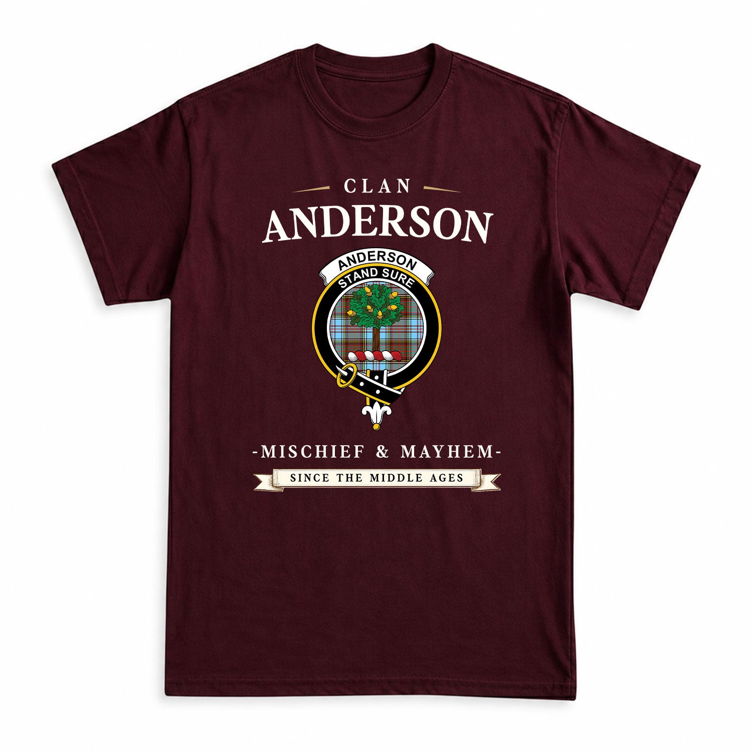 Anderson Ancient Tartan Crest Mischief and Mayhem T-shirt