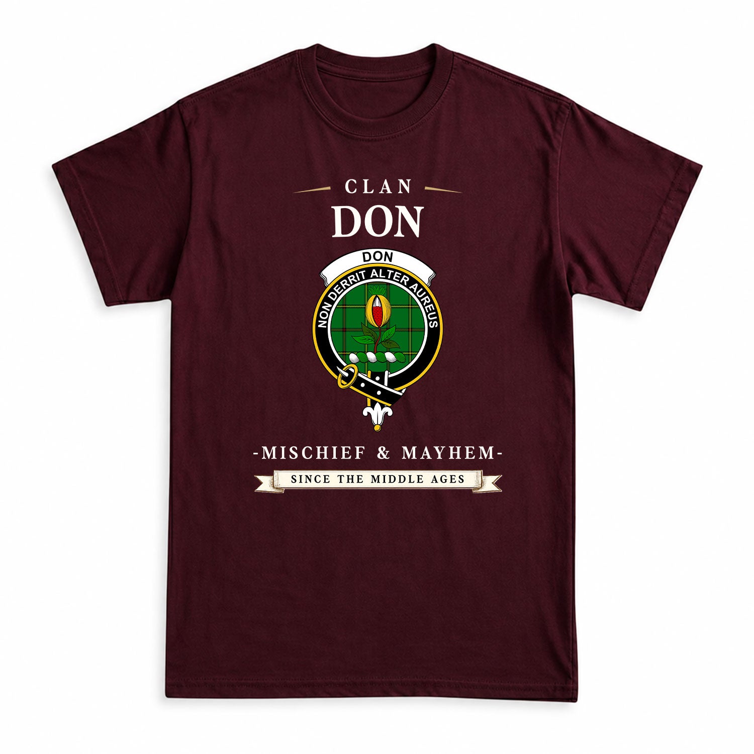 Don Tartan Crest Mischief and Mayhem T-shirt