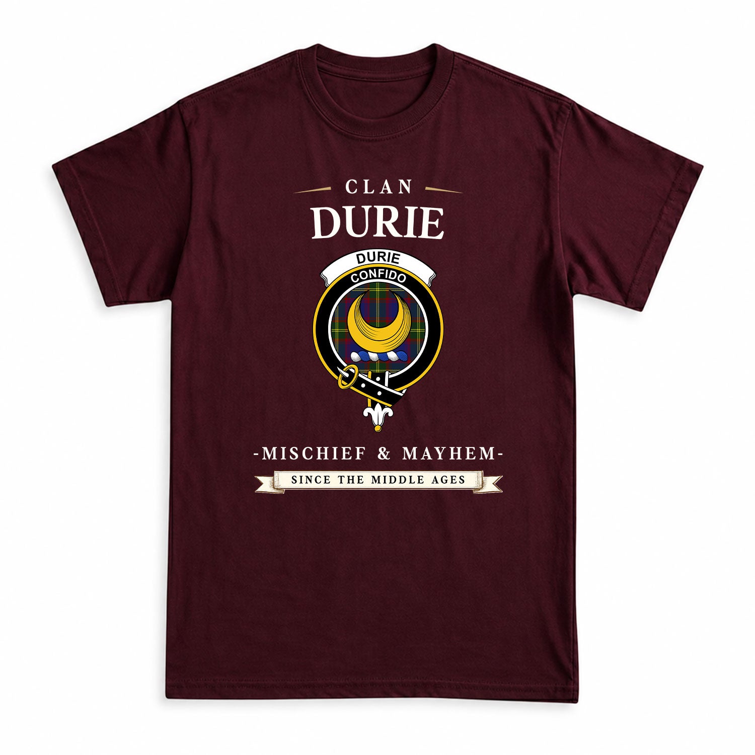 Durie Tartan Crest Mischief and Mayhem T-shirt