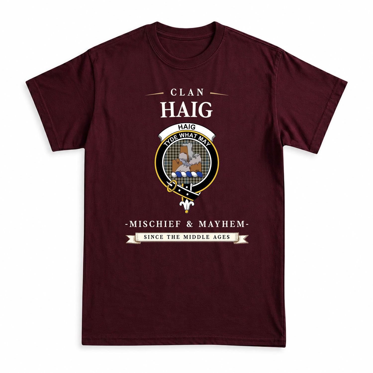 Haig Check Tartan Crest Mischief and Mayhem T-shirt