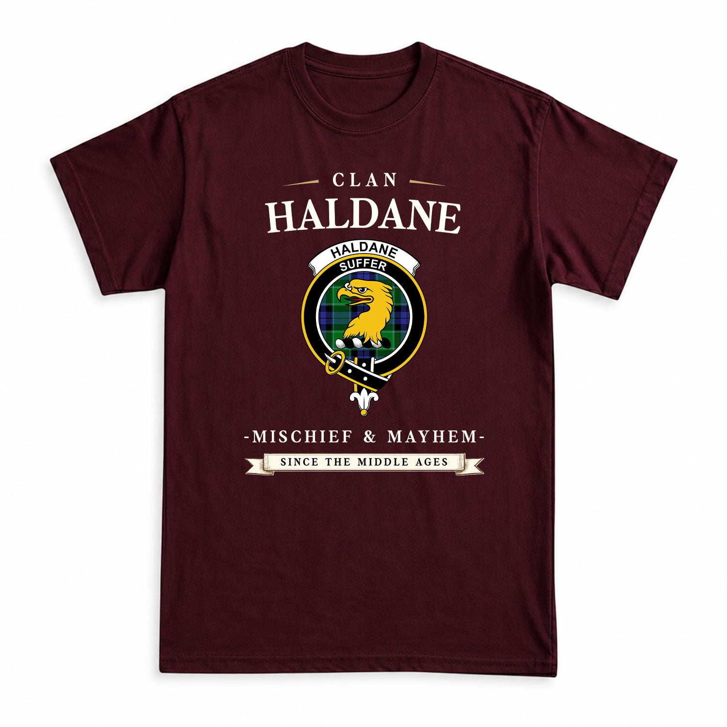 Haldane Tartan Crest Mischief and Mayhem T-shirt