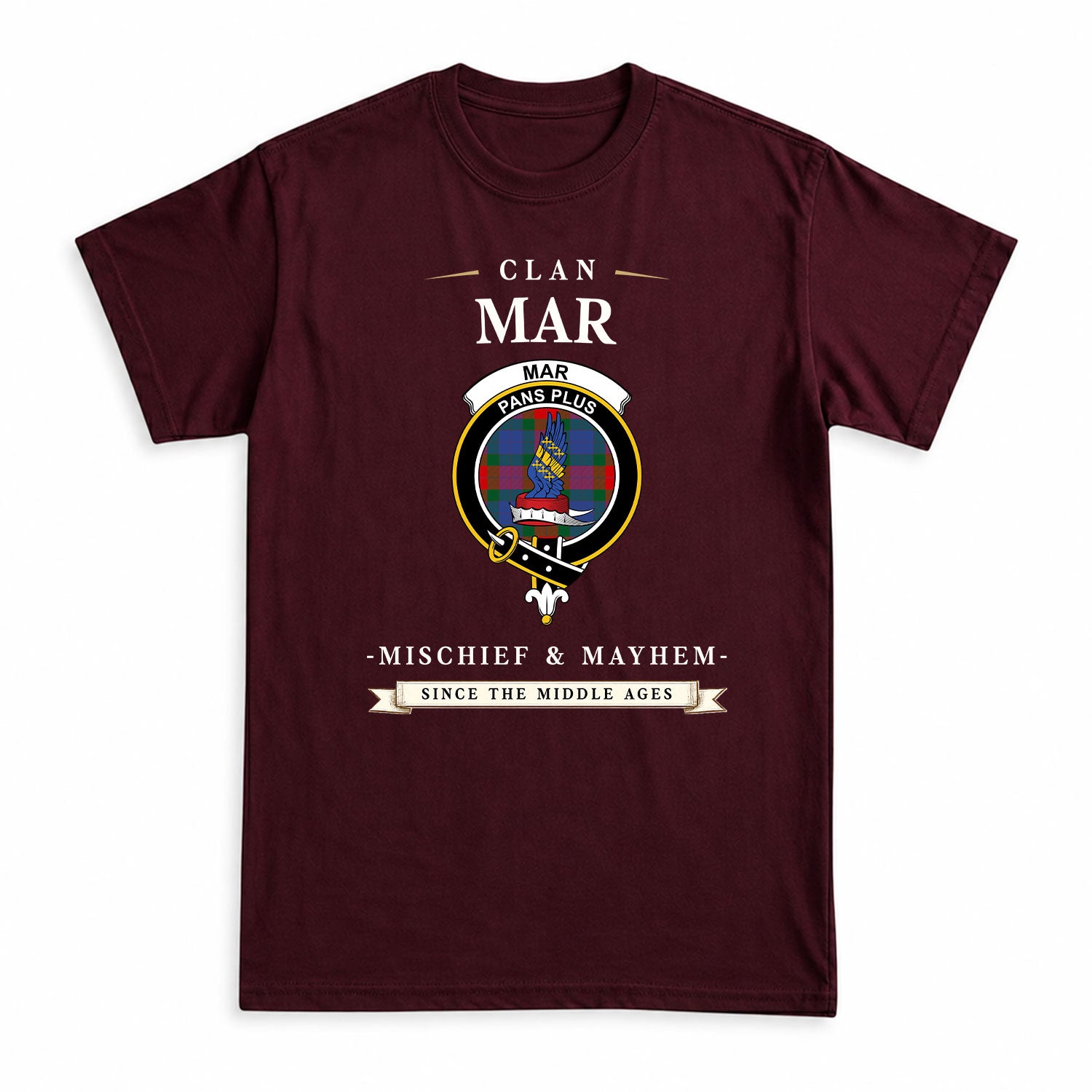 Mar Tartan Crest Mischief and Mayhem T-shirt
