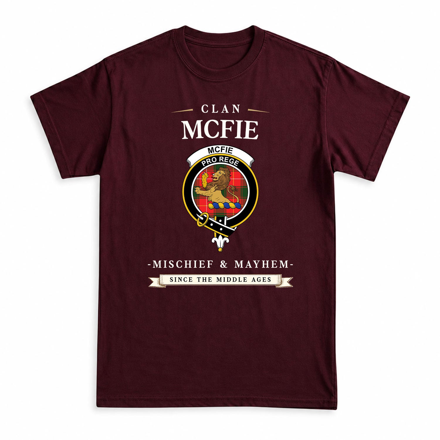 McFie Tartan Crest Mischief and Mayhem T-shirt