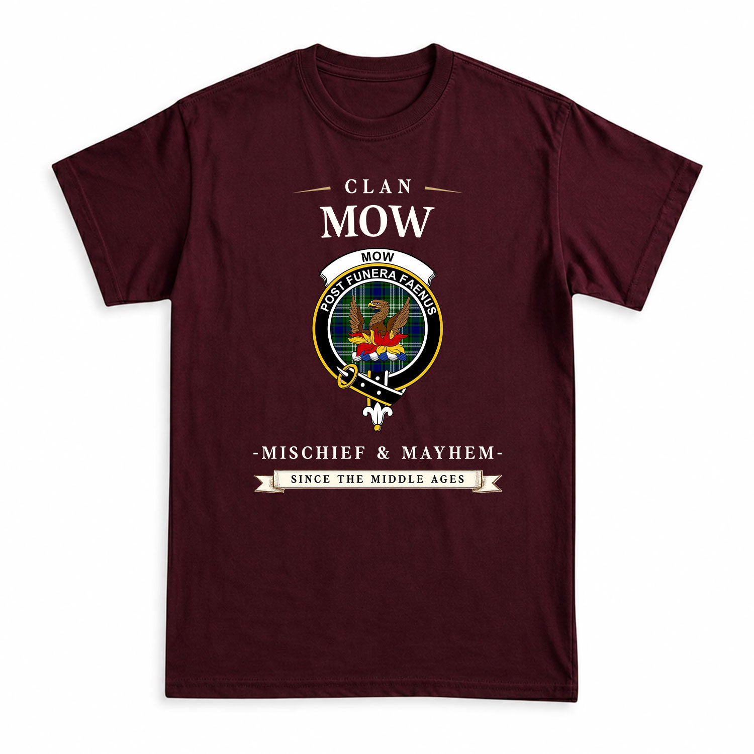 Mow Tartan Crest Mischief and Mayhem T-shirt