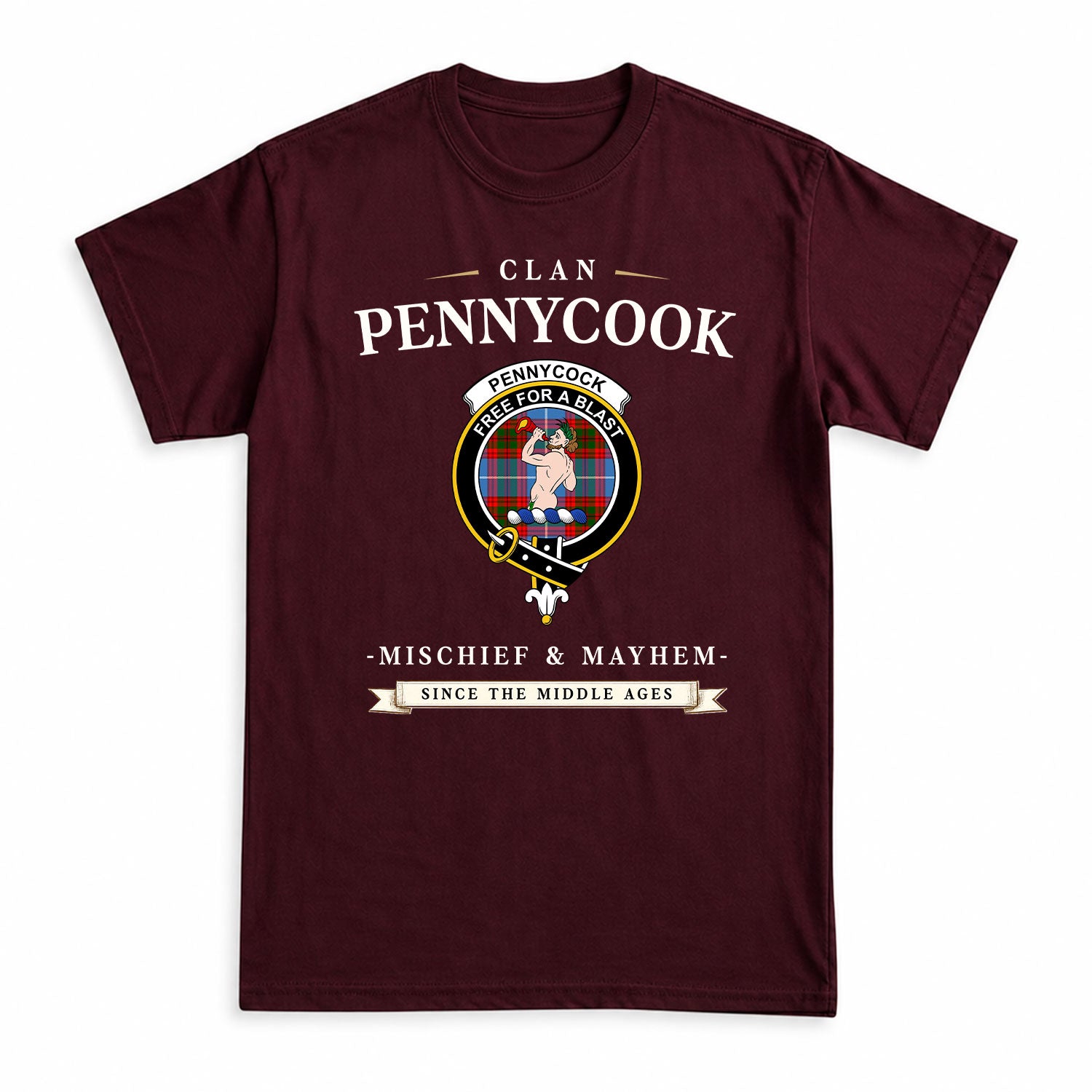 Pennycook Tartan Crest Mischief and Mayhem T-shirt
