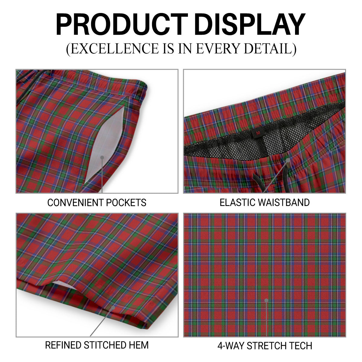 Lyall Tartan Crest Men's Beach Shorts