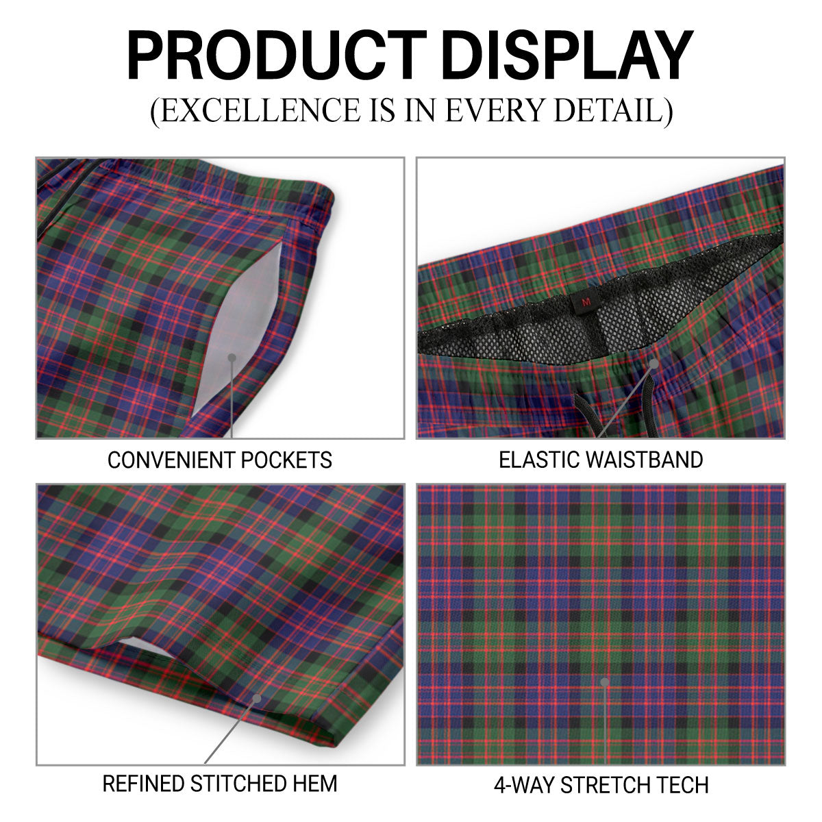 McBrayne Tartan Crest Men's Beach Shorts