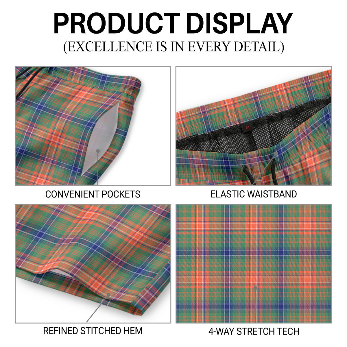 Wilson Ancient Tartan Crest Men's Beach Shorts