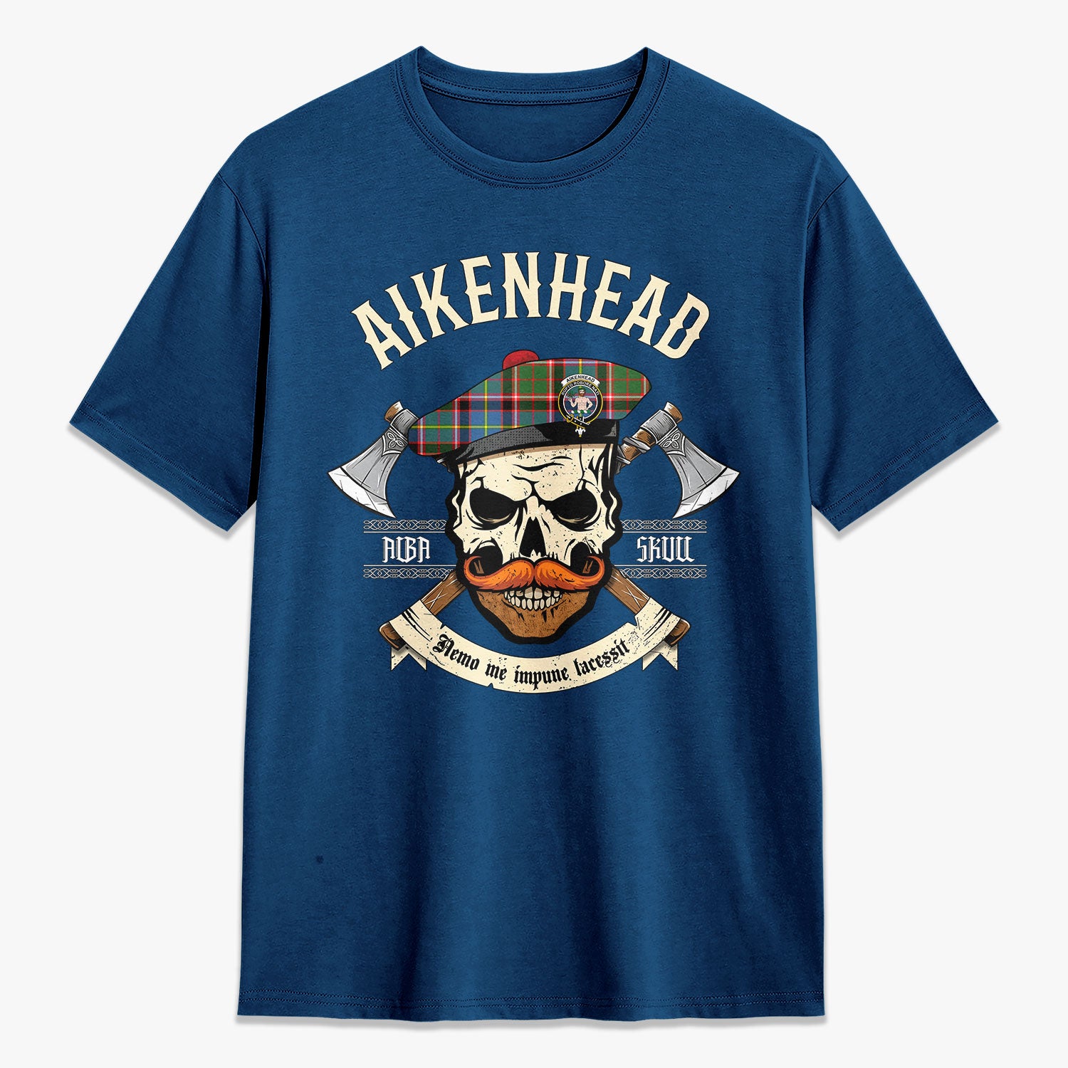 Aikenhead Tartan Crest 2D T-shirt - Alba Skull Style