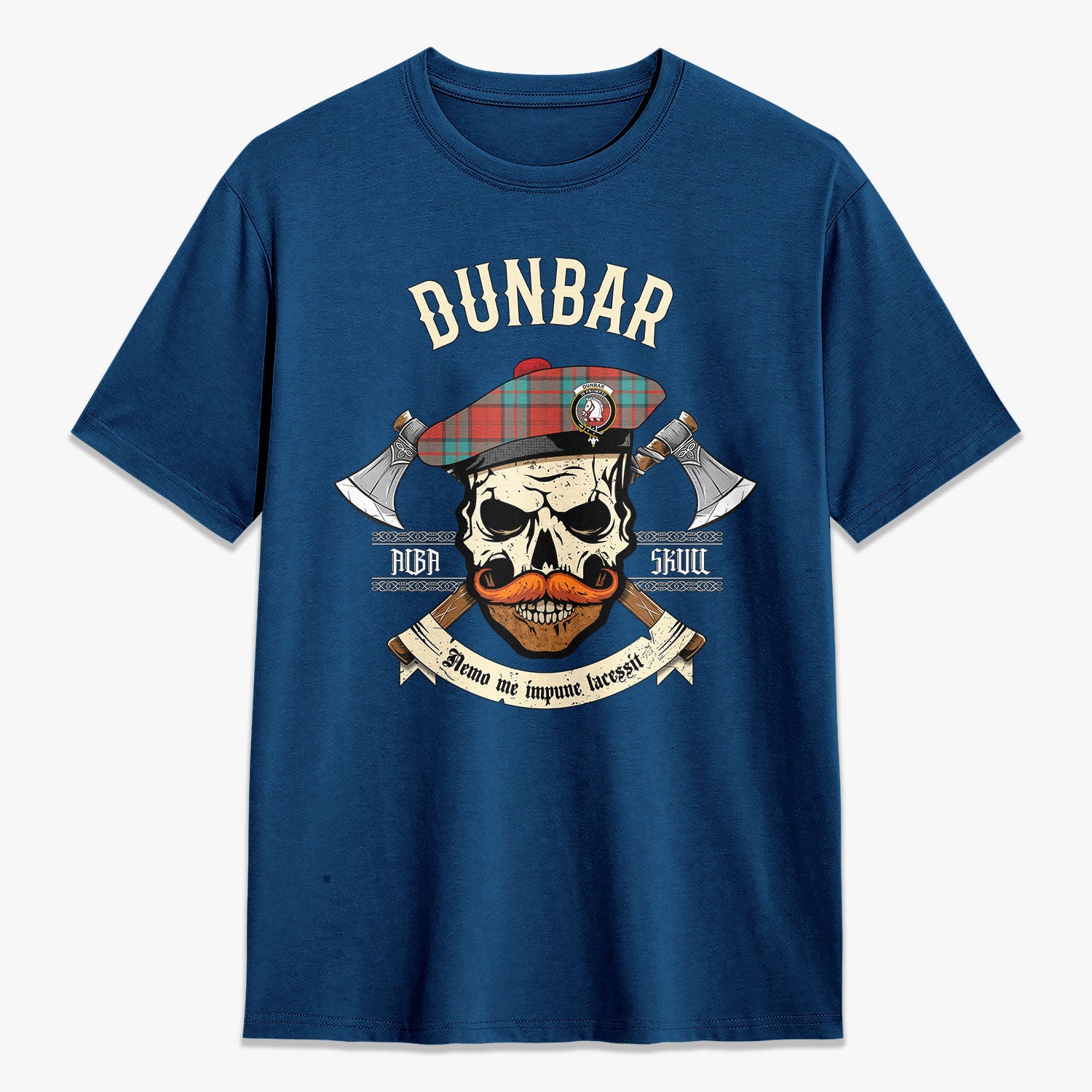 Dunbar Ancient Tartan Crest 2D T-shirt - Alba Skull Style