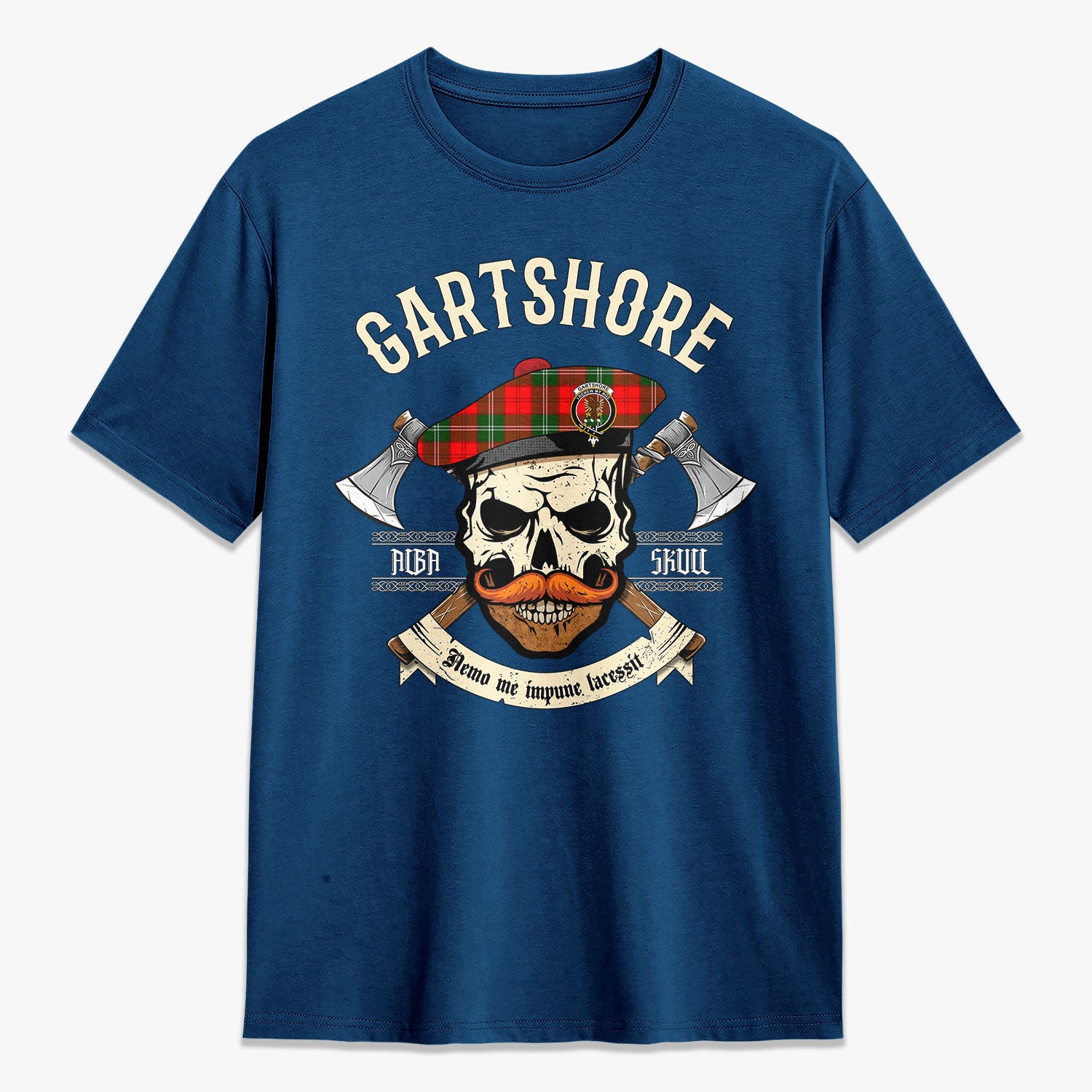 Gartshore Tartan Crest 2D T-shirt - Alba Skull Style