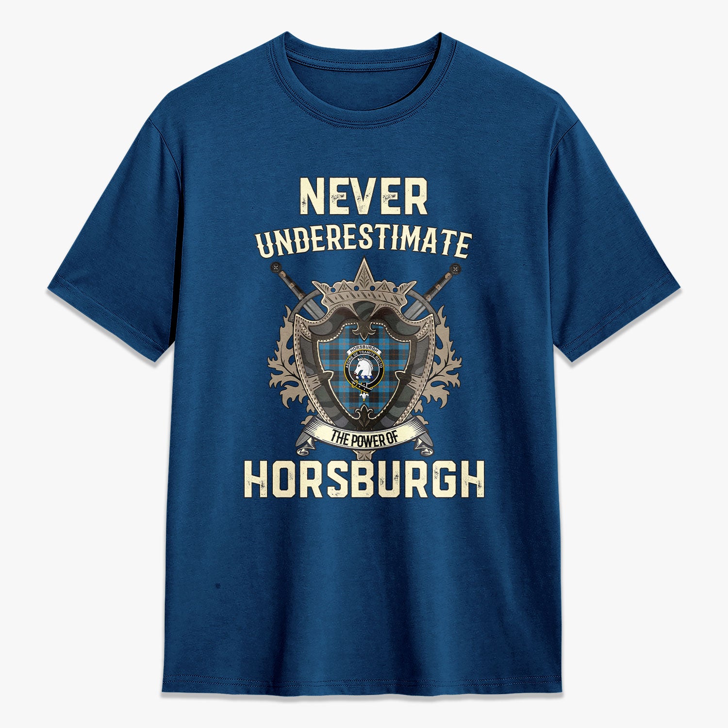 Horsburgh Tartan Crest 2D T-shirt - Never Underestimate Style