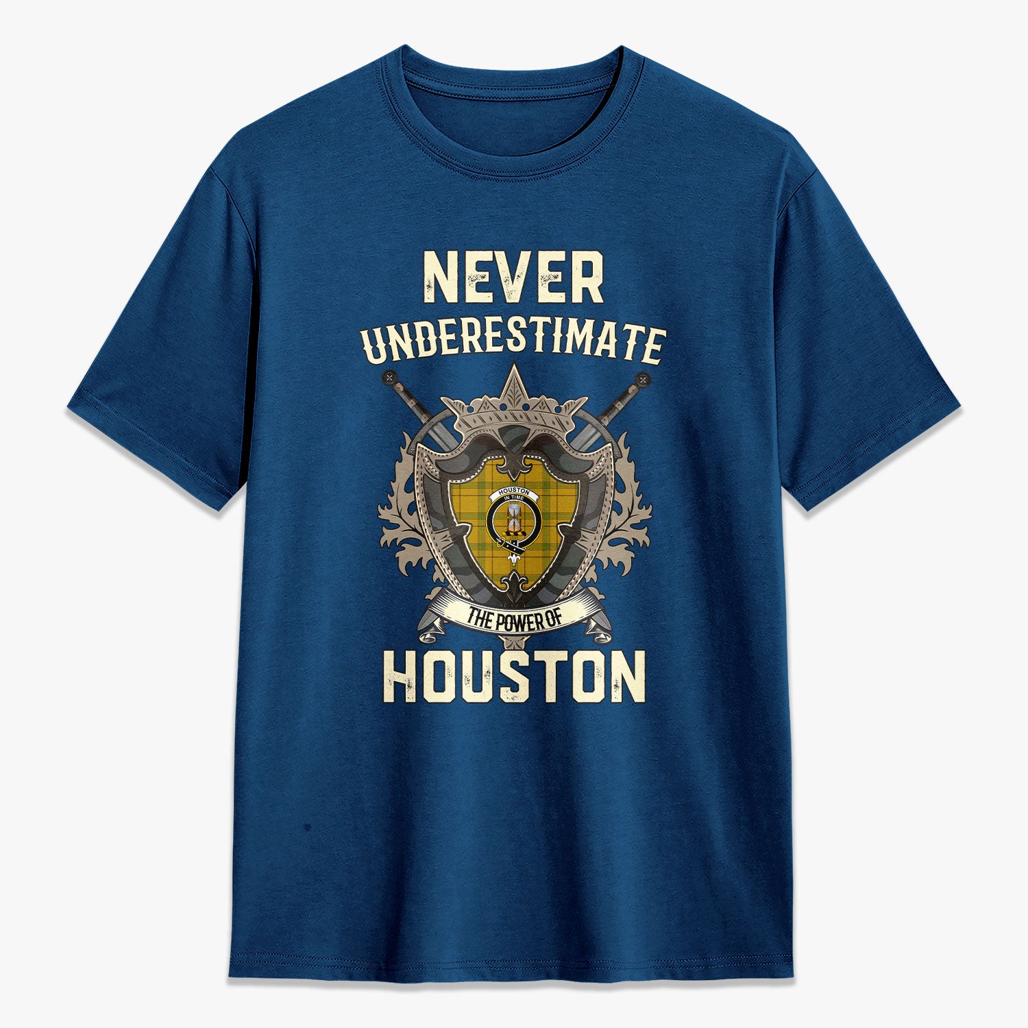 Houston Tartan Crest 2D T-shirt - Never Underestimate Style