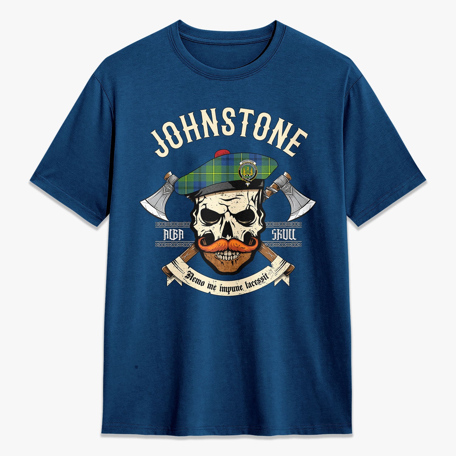 Johnstone Ancient Tartan Crest 2D T-shirt - Alba Skull Style