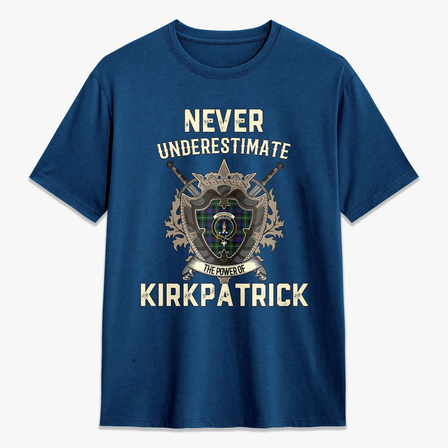 Kirkpatrick Tartan Crest 2D T-shirt - Never Underestimate Style