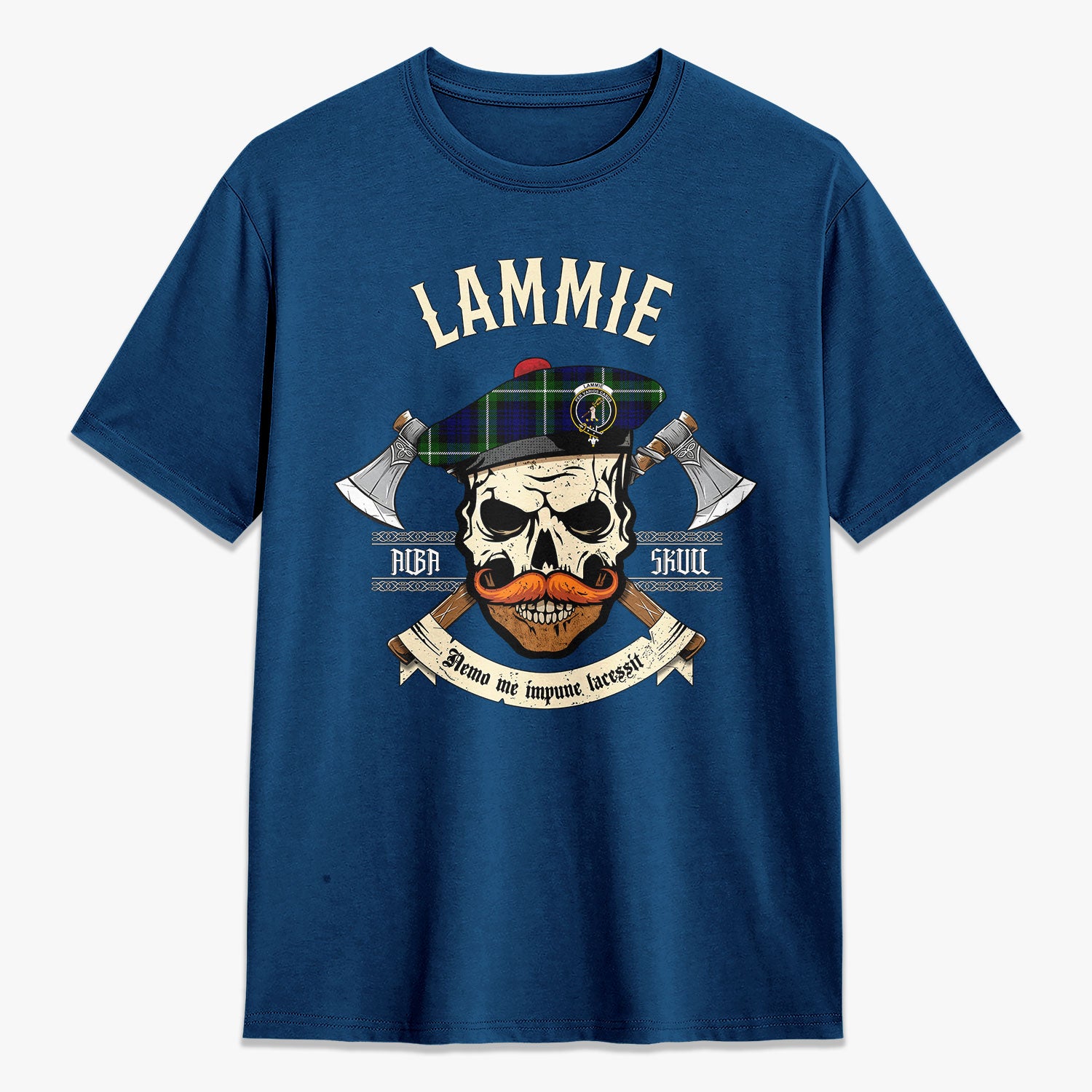 Lammie Tartan Crest 2D T-shirt - Alba Skull Style