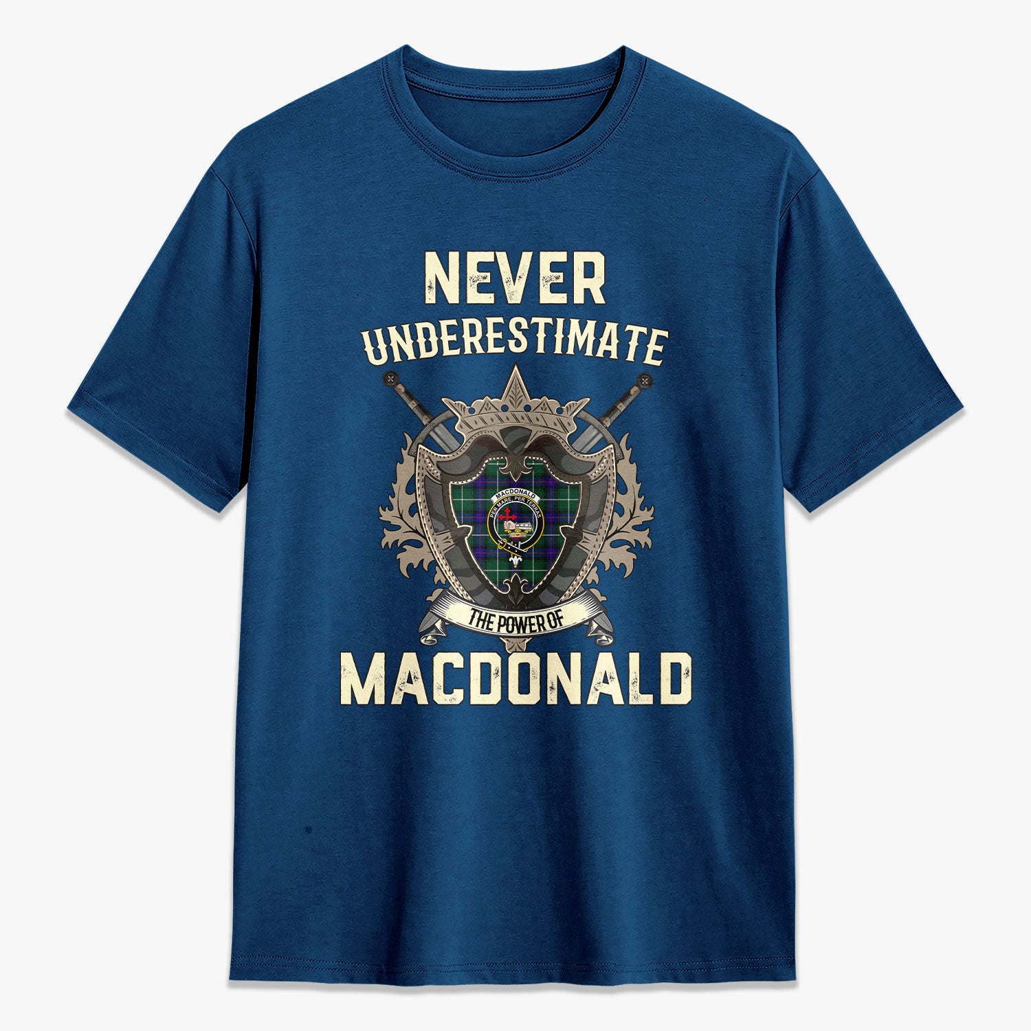 MacDonald of the Isles Hunting Modern Tartan Crest 2D T-shirt - Never Underestimate Style