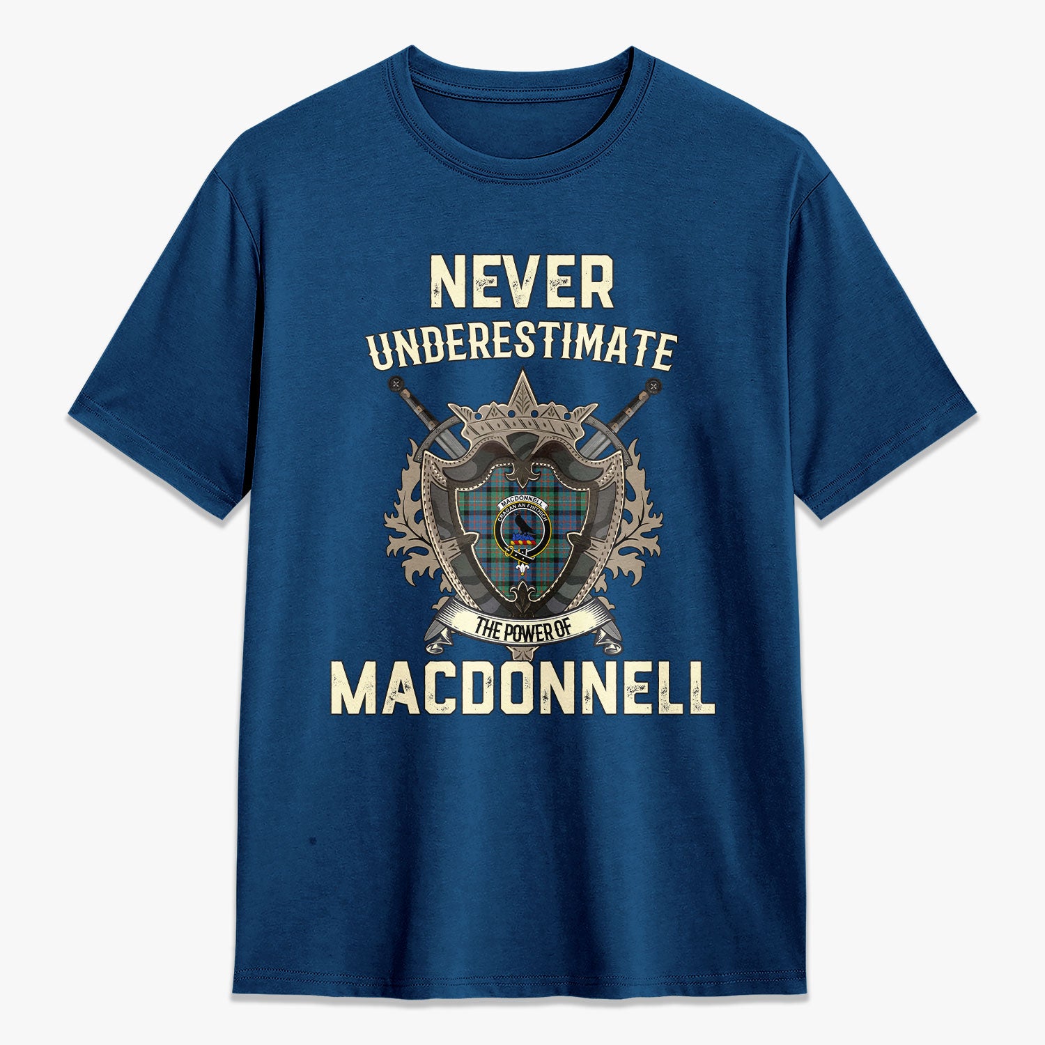 MacDonnell of Glengarry Ancient Tartan Crest 2D T-shirt - Never Underestimate Style