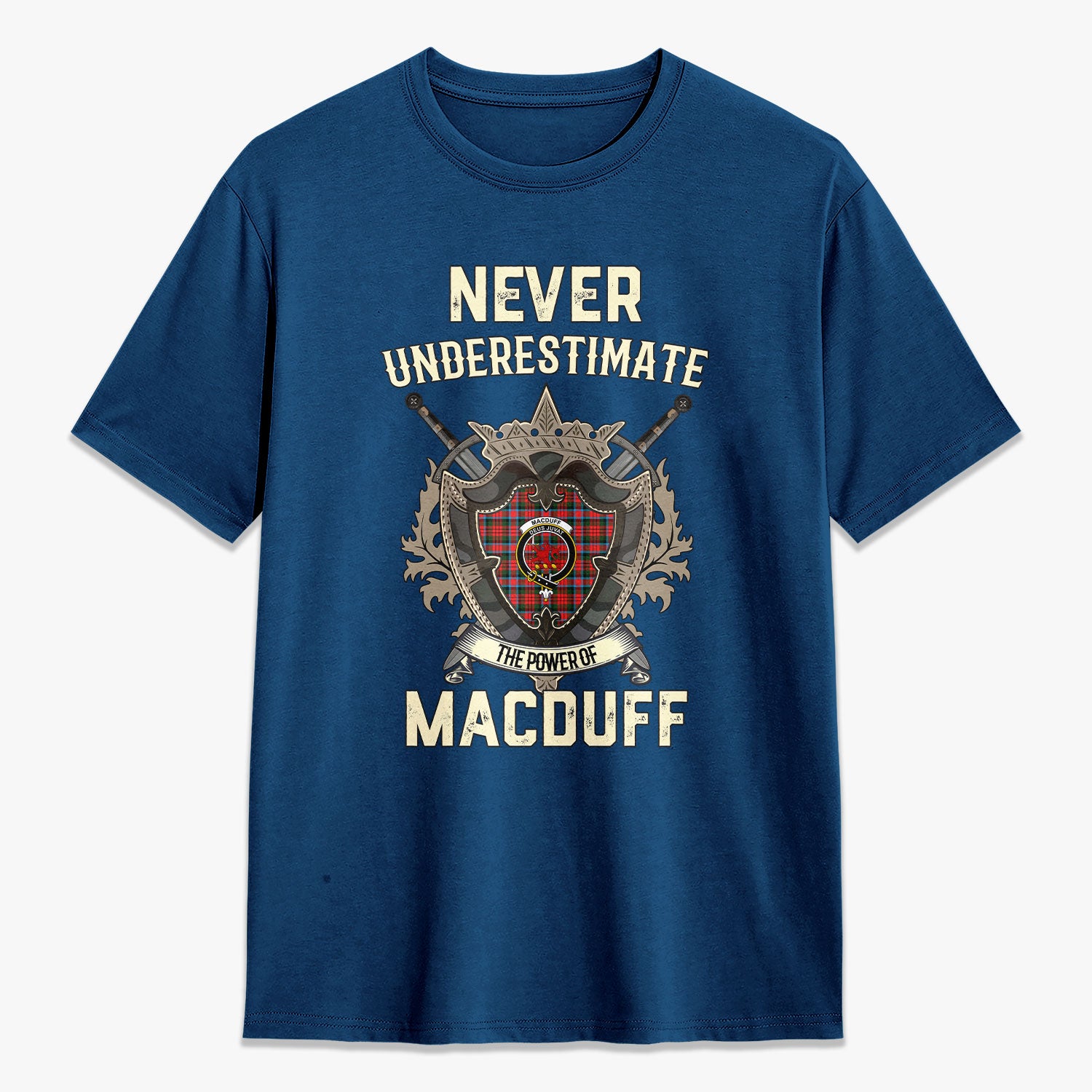 MacDuff Modern Tartan Crest 2D T-shirt - Never Underestimate Style