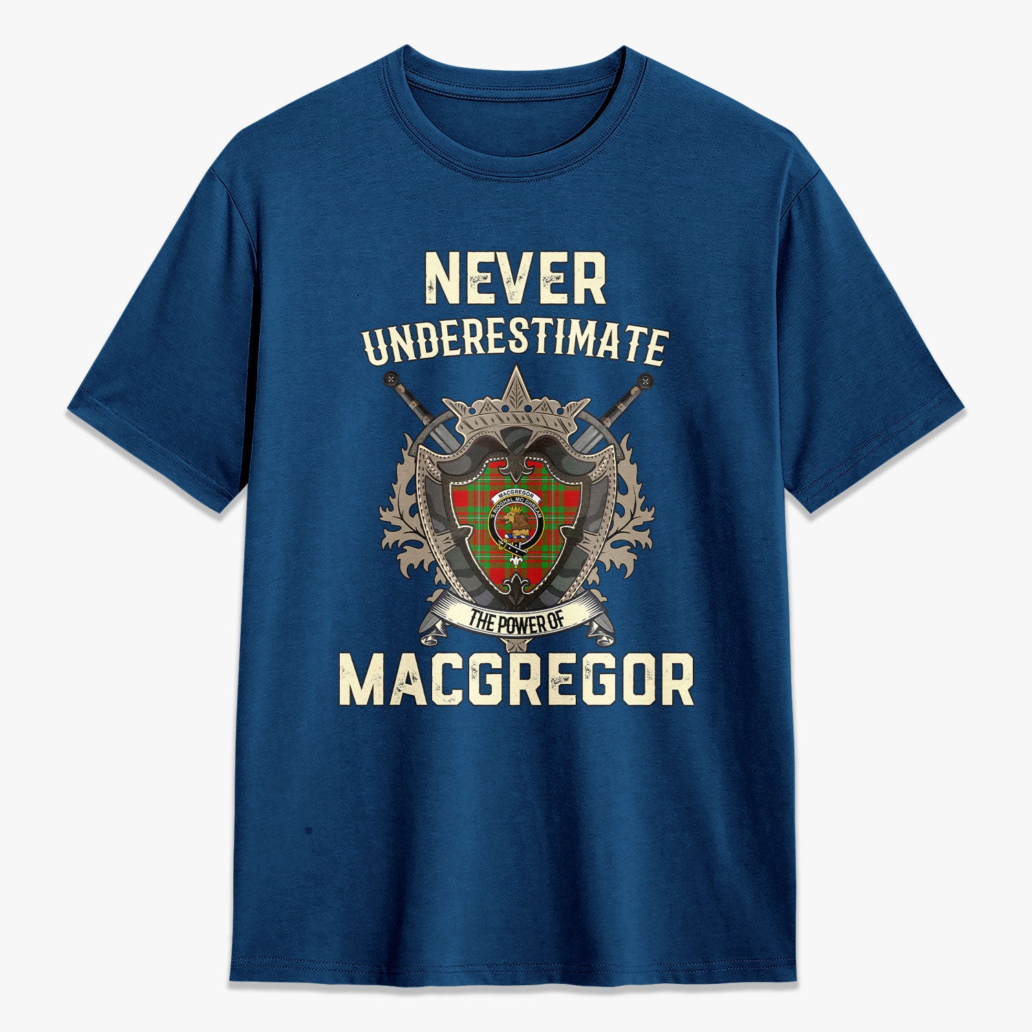 MacGregor Modern Tartan Crest 2D T-shirt - Never Underestimate Style