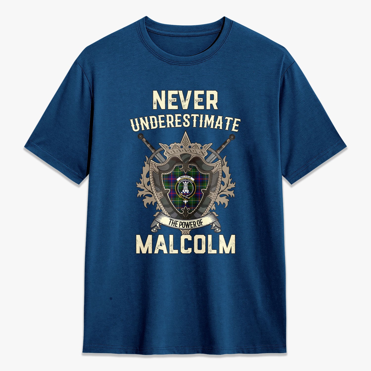 Malcolm (or MacCallum) Tartan Crest 2D T-shirt - Never Underestimate Style
