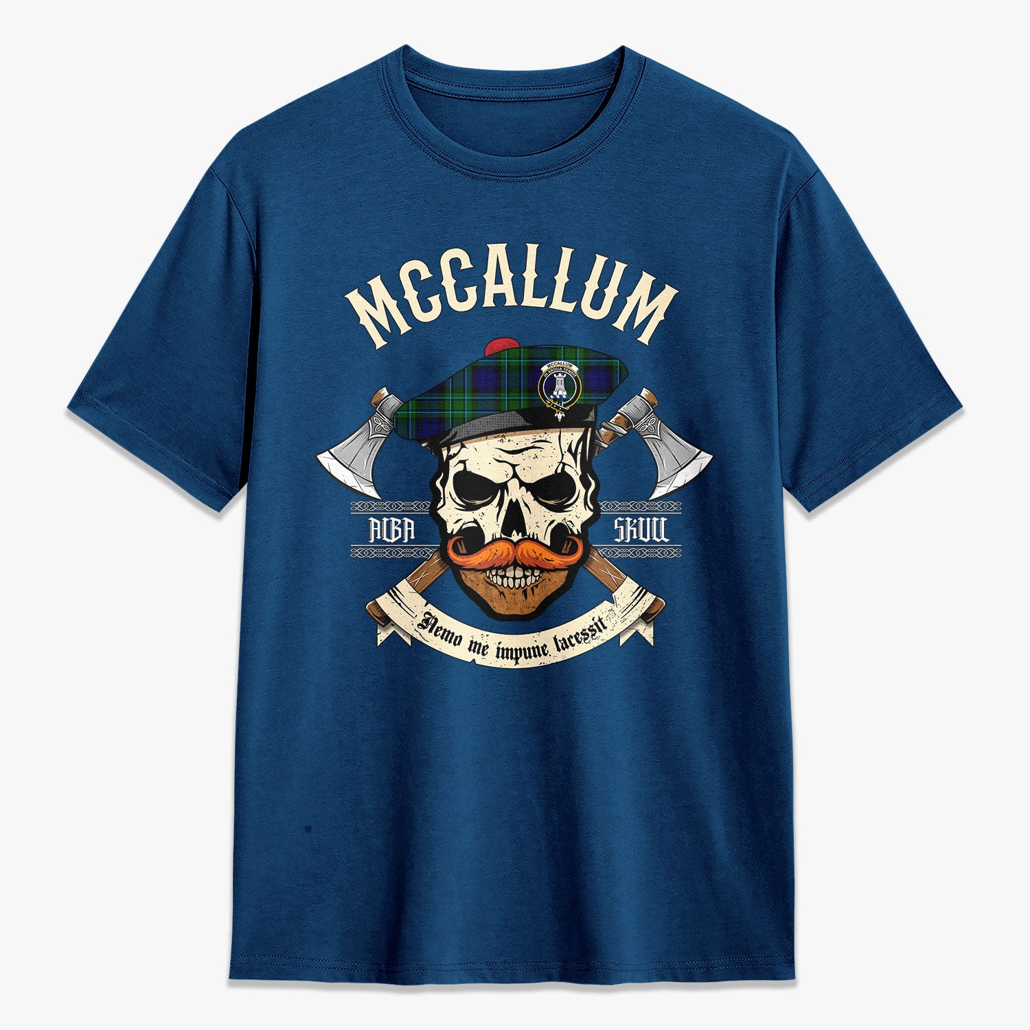 McCallum Modern Tartan Crest 2D T-shirt - Alba Skull Style