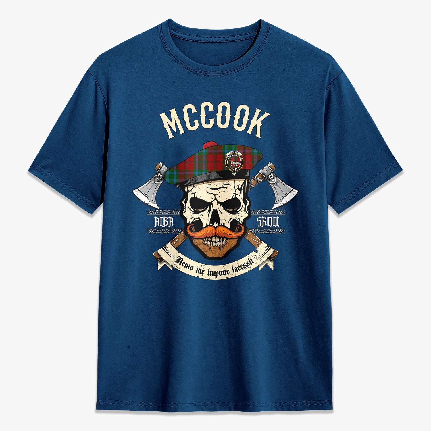 McCook Tartan Crest 2D T-shirt - Alba Skull Style