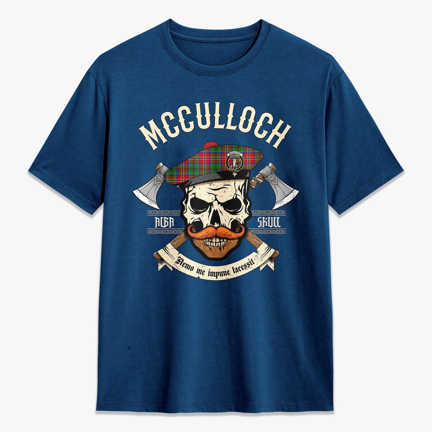 McCulloch Tartan Crest 2D T-shirt - Alba Skull Style