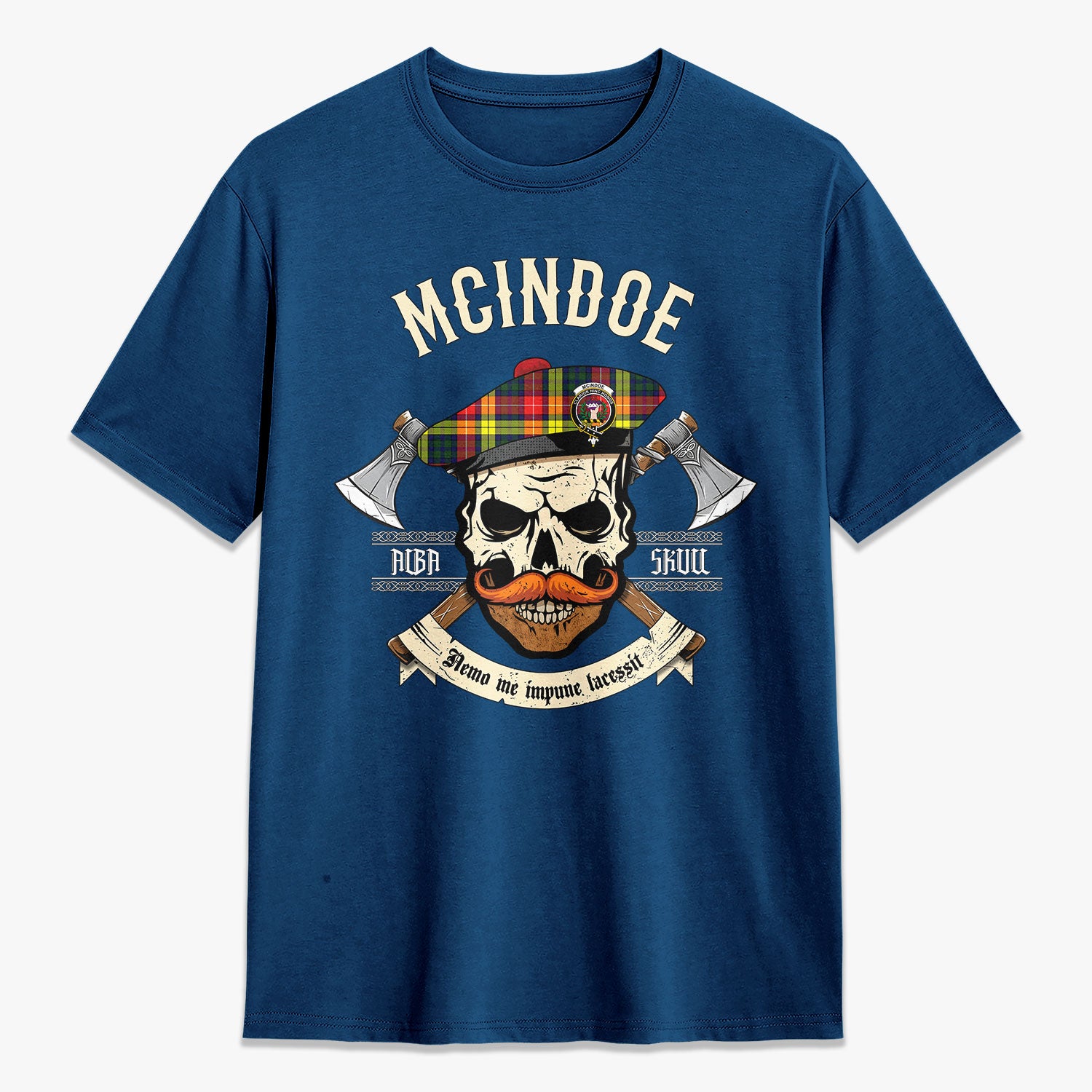 McIndoe Tartan Crest 2D T-shirt - Alba Skull Style