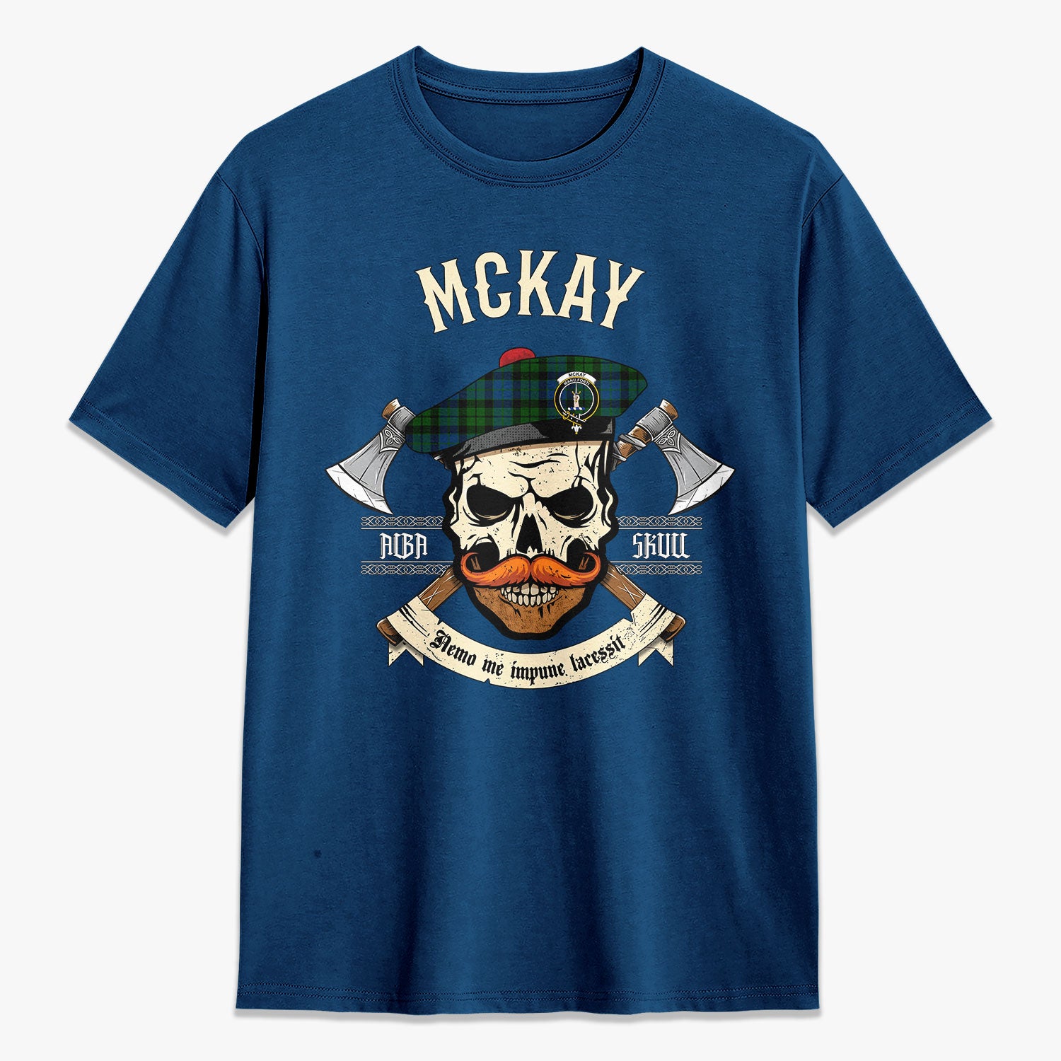 McKay Modern Tartan Crest 2D T-shirt - Alba Skull Style