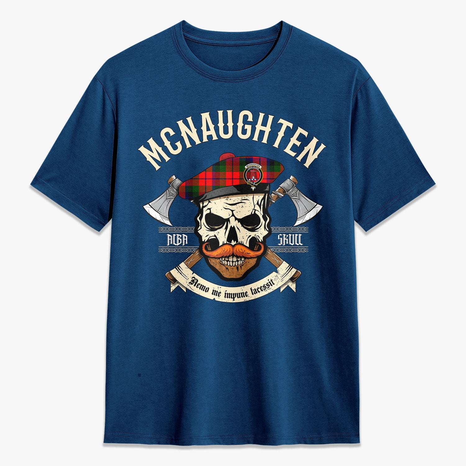 McNaughten Tartan Crest 2D T-shirt - Alba Skull Style