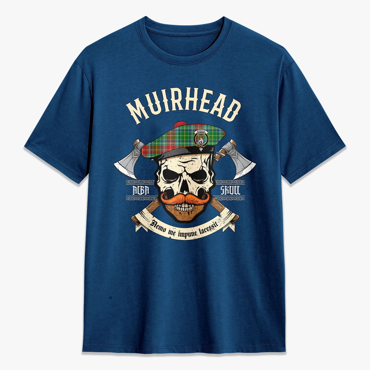 Muirhead Tartan Crest 2D T-shirt - Alba Skull Style