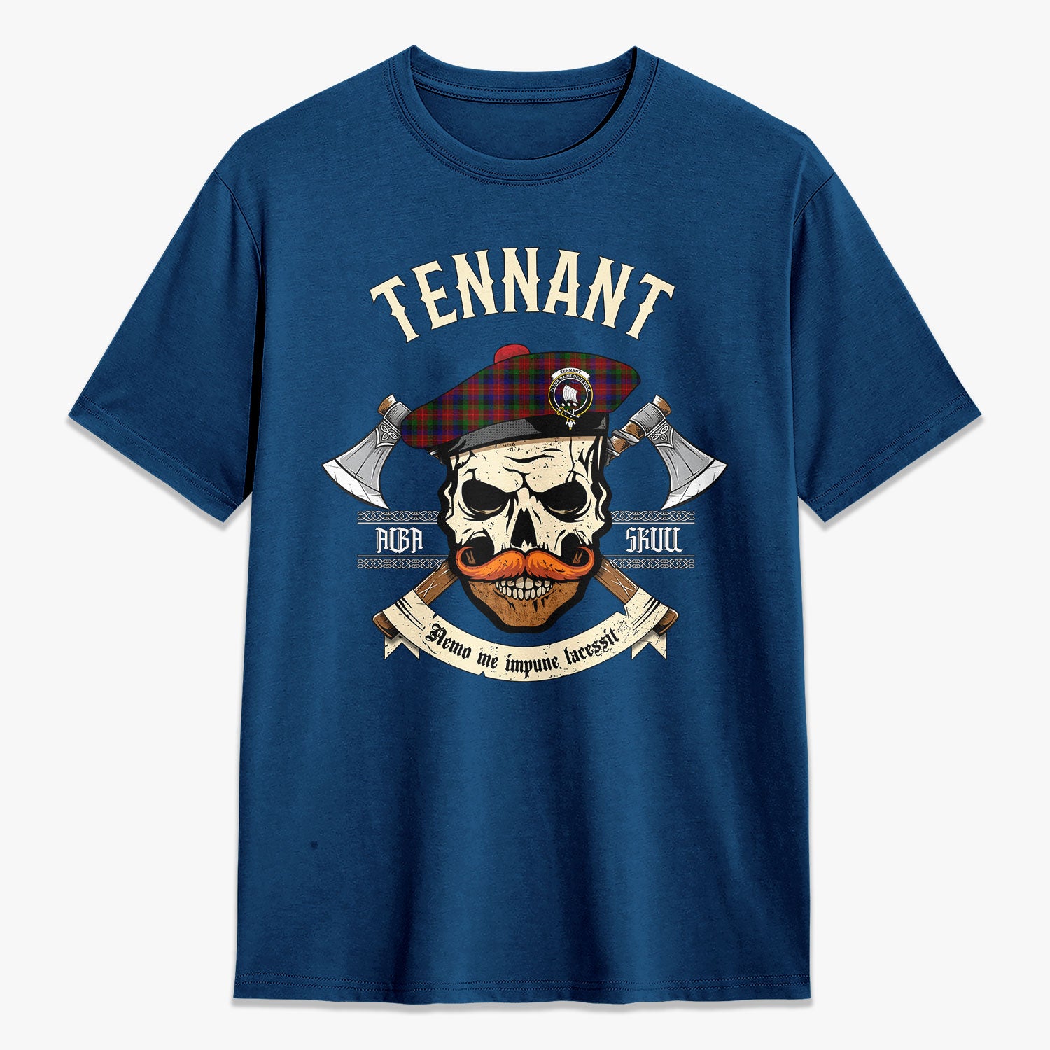 Tennant Tartan Crest 2D T-shirt - Alba Skull Style