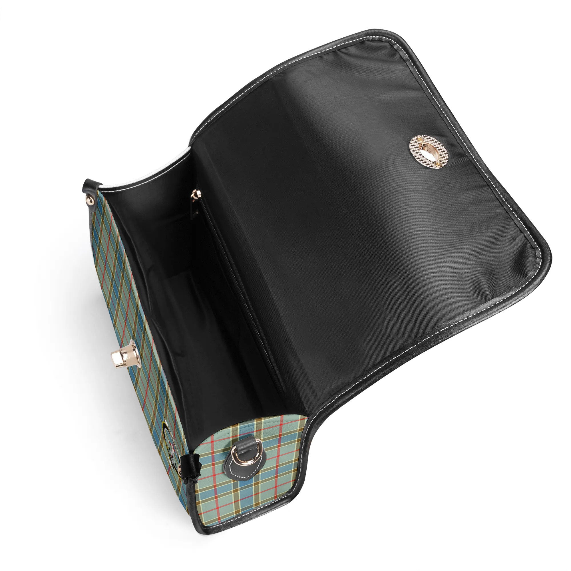 Balfour Blue Tartan Crest Satchel Bag