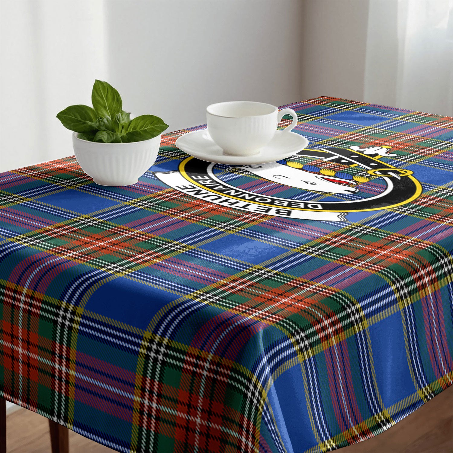 Bethune Ancient Tartan Crest Tablecloth